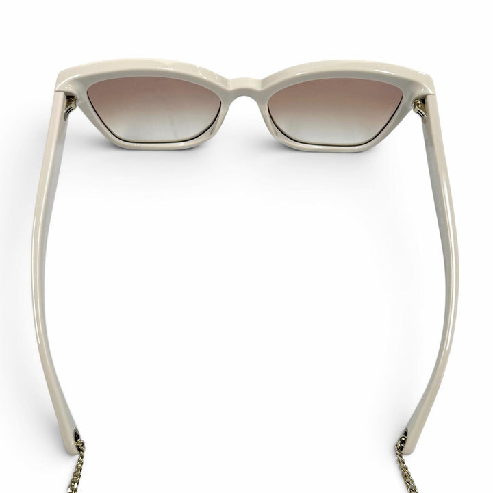 Excellent CHANEL sunglasses COCO Mark Ball Chain included light beige 5487-A
