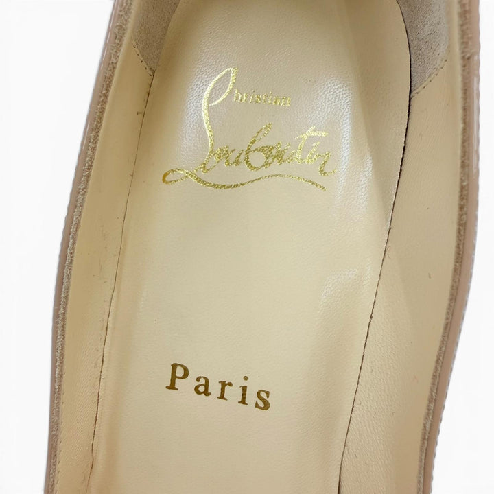 Pristine Christian Louboutin pumps NEW DECOLTISSIMO 100 nude Patent leather 36