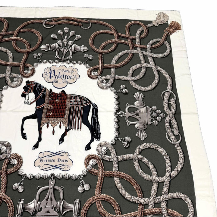 Pristine HERMES scarf Parfroy Large format cashmere Women