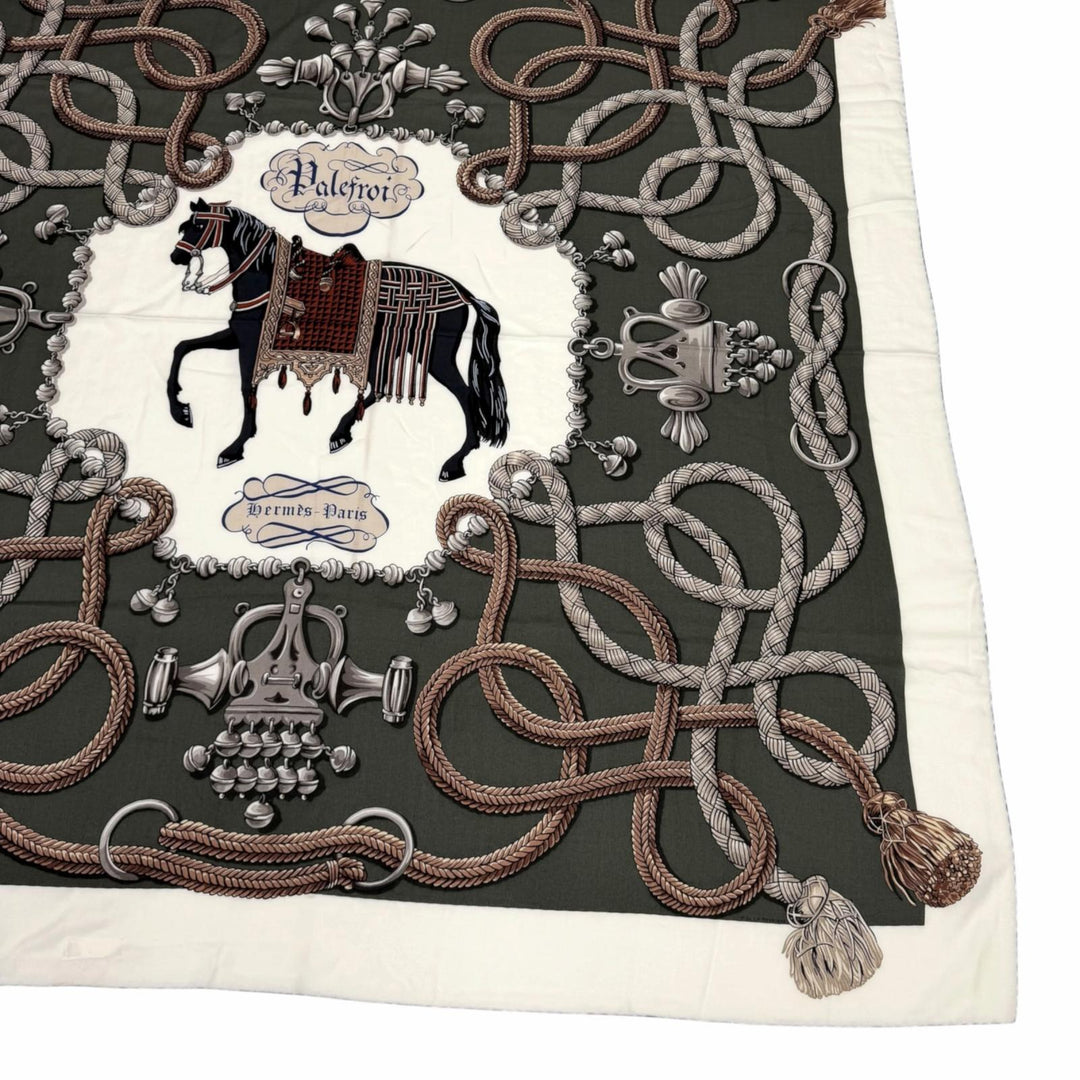 Pristine HERMES scarf Parfroy Large format cashmere Women