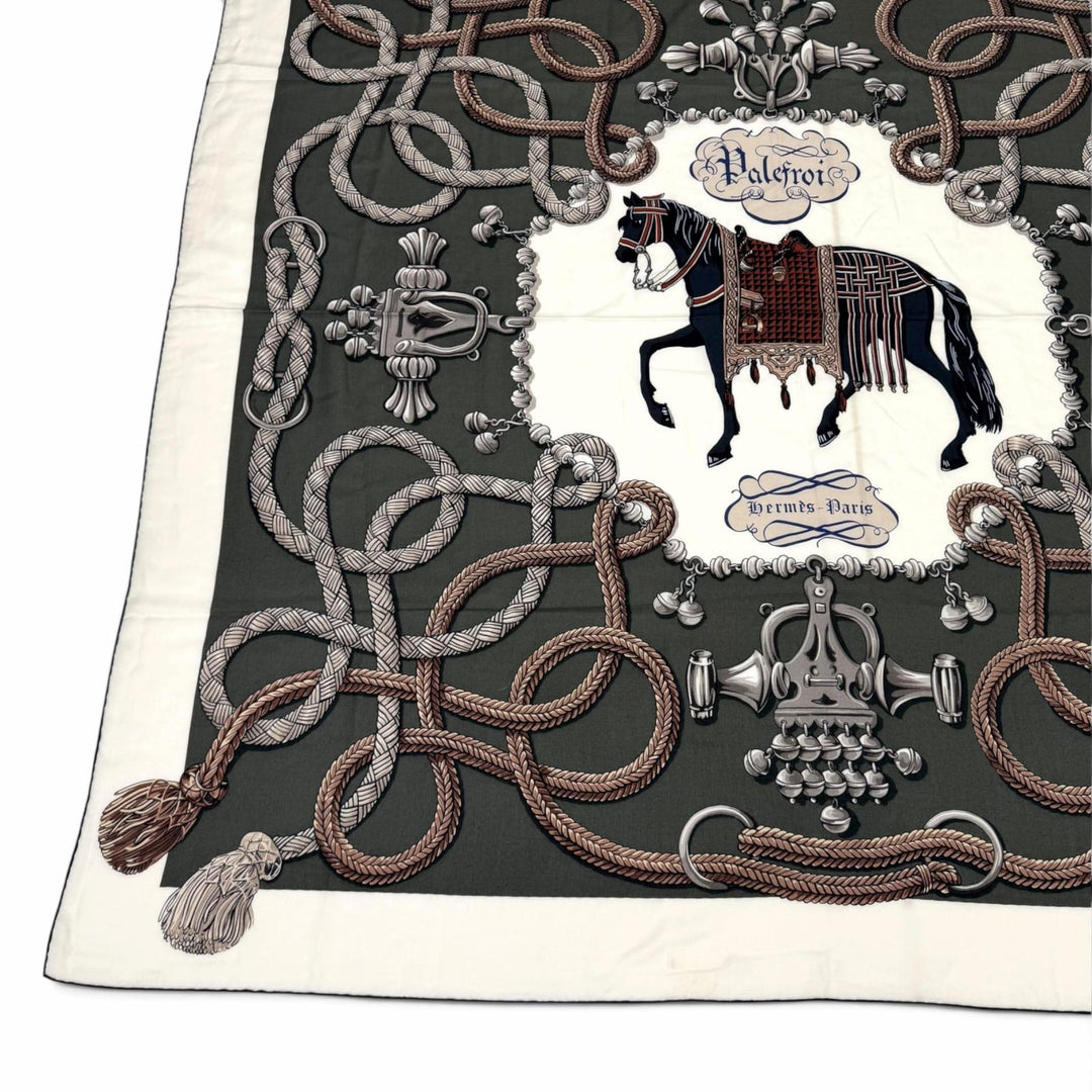 Pristine HERMES scarf Parfroy Large format cashmere Women