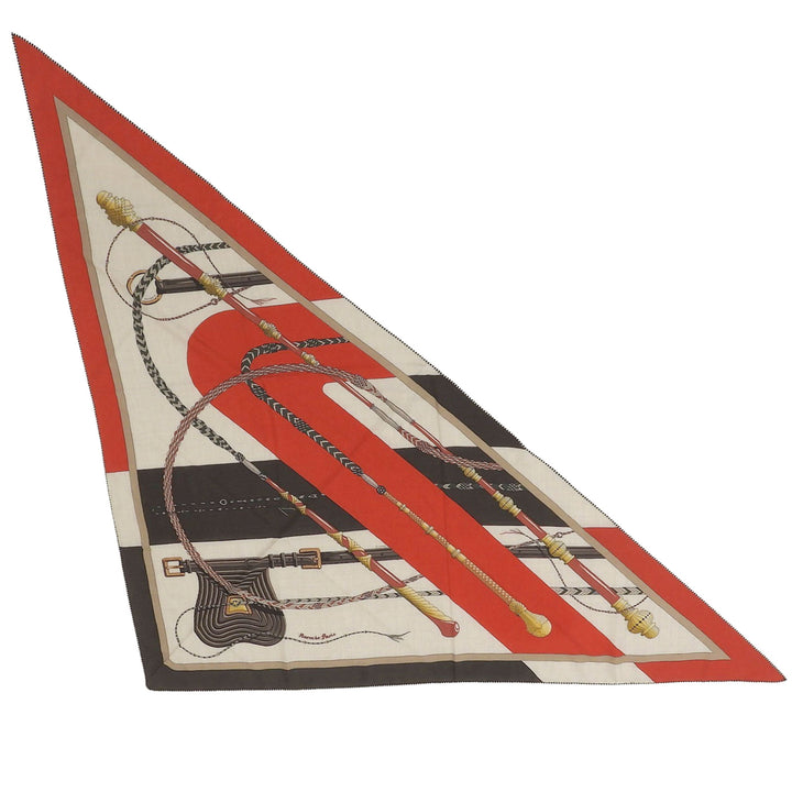 Pristine HERMES scarf Triangle Click Crack Multi cashmere Women 361662S