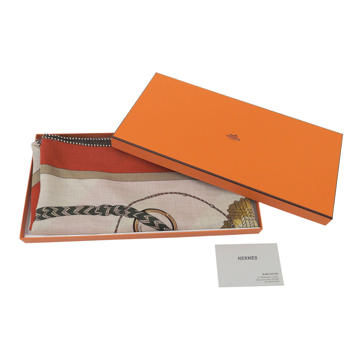 Pristine HERMES scarf Triangle Click Crack Multi cashmere Women 361662S