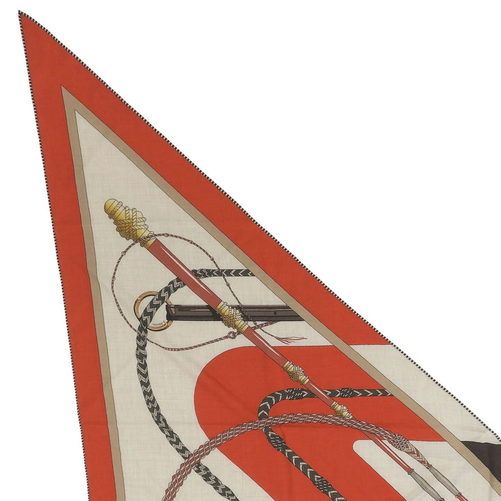 Pristine HERMES scarf Triangle Click Crack Multi cashmere Women 361662S