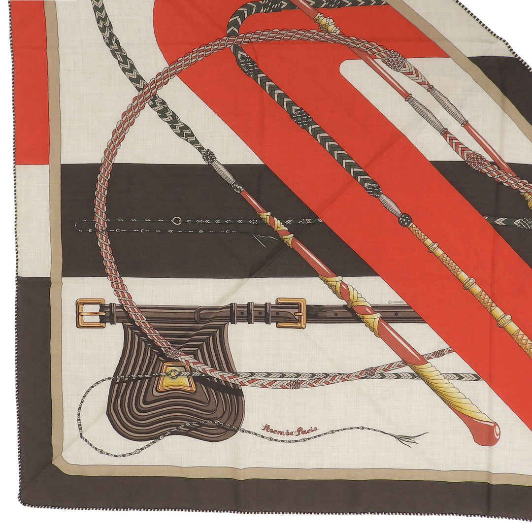 Pristine HERMES scarf Triangle Click Crack Multi cashmere Women 361662S