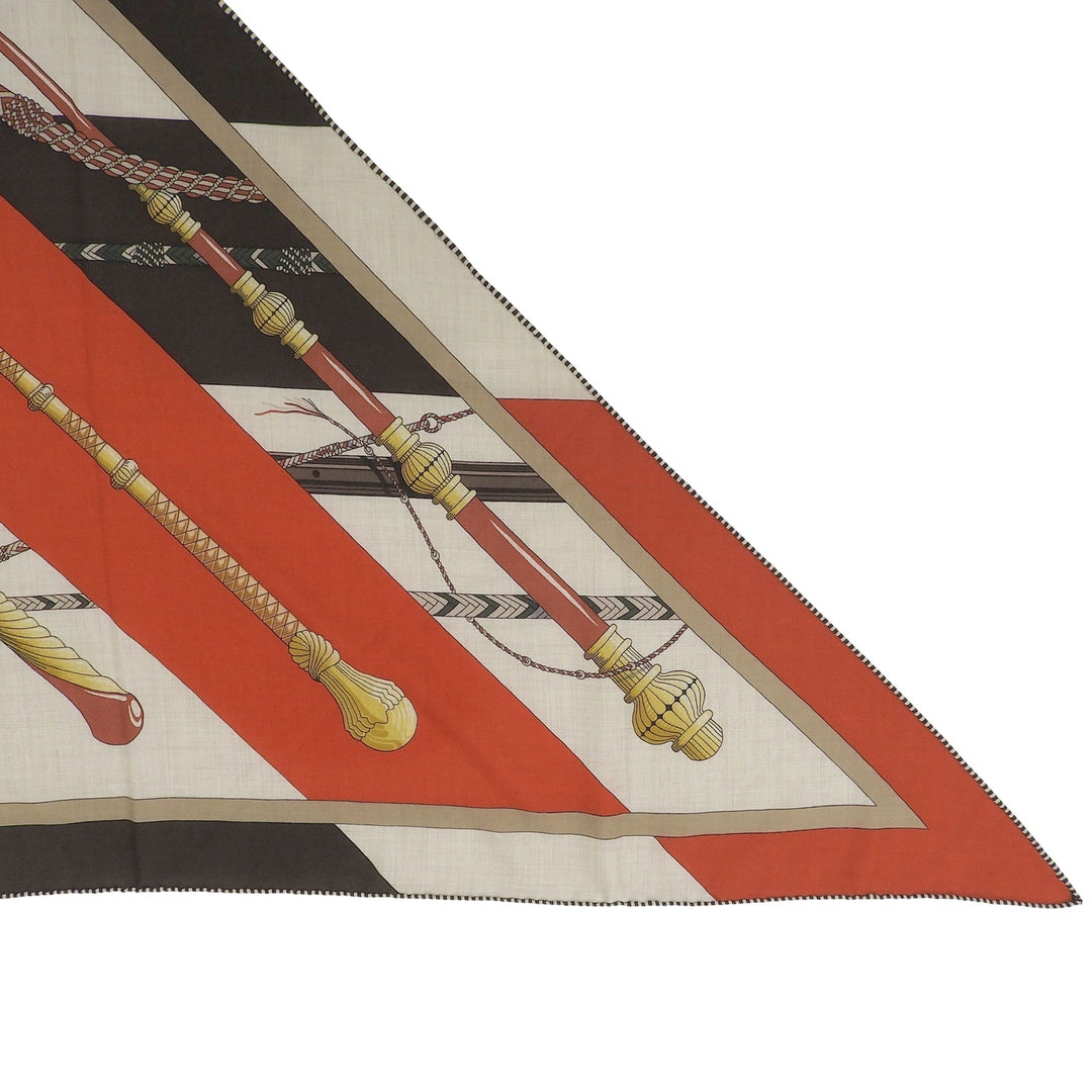 Pristine HERMES scarf Triangle Click Crack Multi cashmere Women 361662S