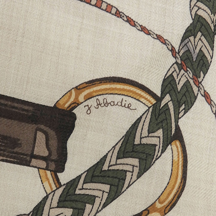 Pristine HERMES scarf Triangle Click Crack Multi cashmere Women 361662S