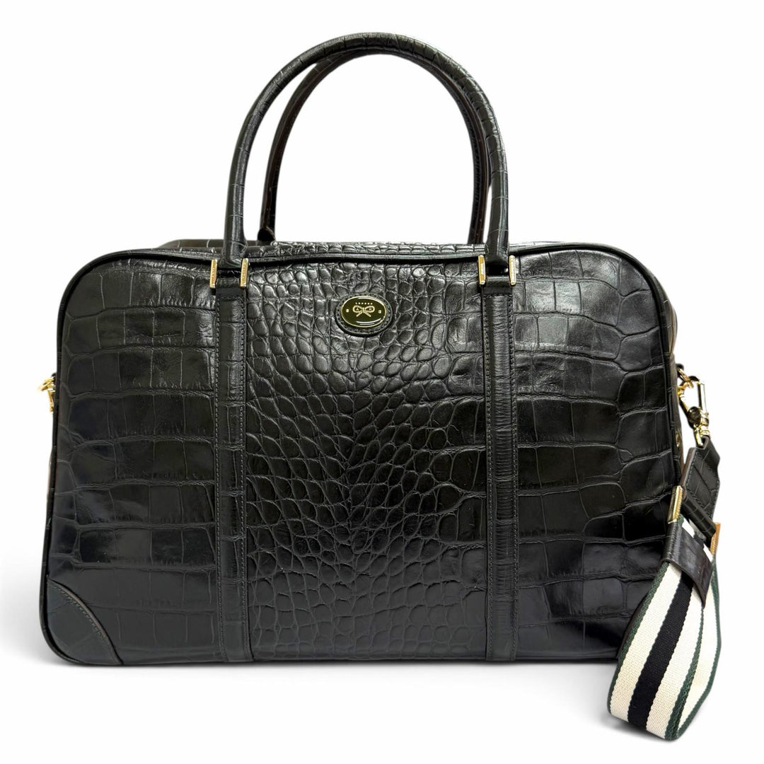 Excellent Anya Hindmarch Crocodile Embossed 2-Way Leather Boston Bag 2111045