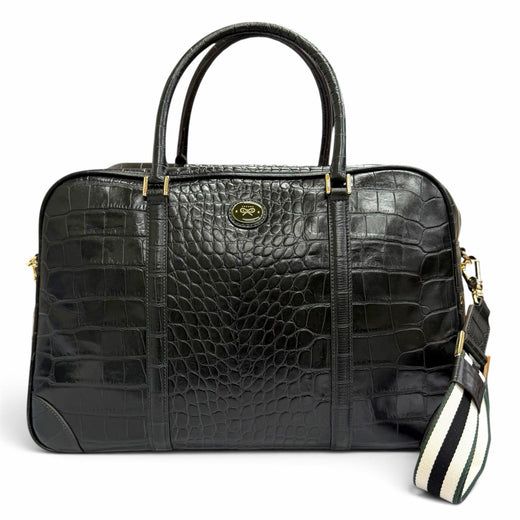 Excellent Anya Hindmarch Crocodile Embossed 2-Way Leather Boston Bag 2111045