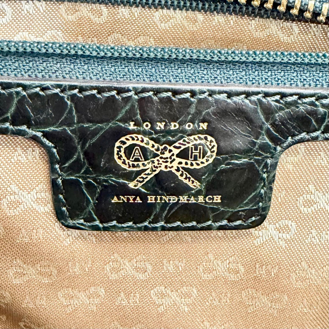 Excellent Anya Hindmarch Crocodile Embossed 2-Way Leather Boston Bag 2111045