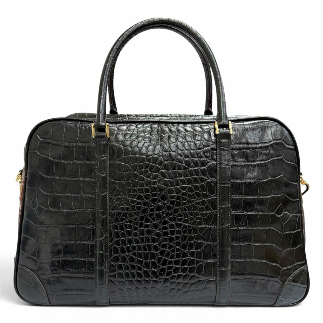 Excellent Anya Hindmarch Crocodile Embossed 2-Way Leather Boston Bag 2111045