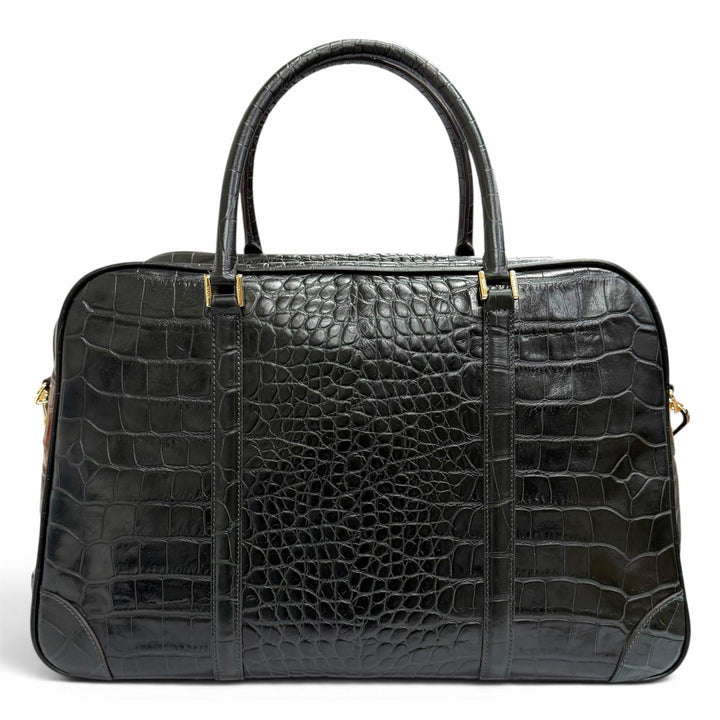 Excellent Anya Hindmarch Crocodile Embossed 2-Way Leather Boston Bag 2111045