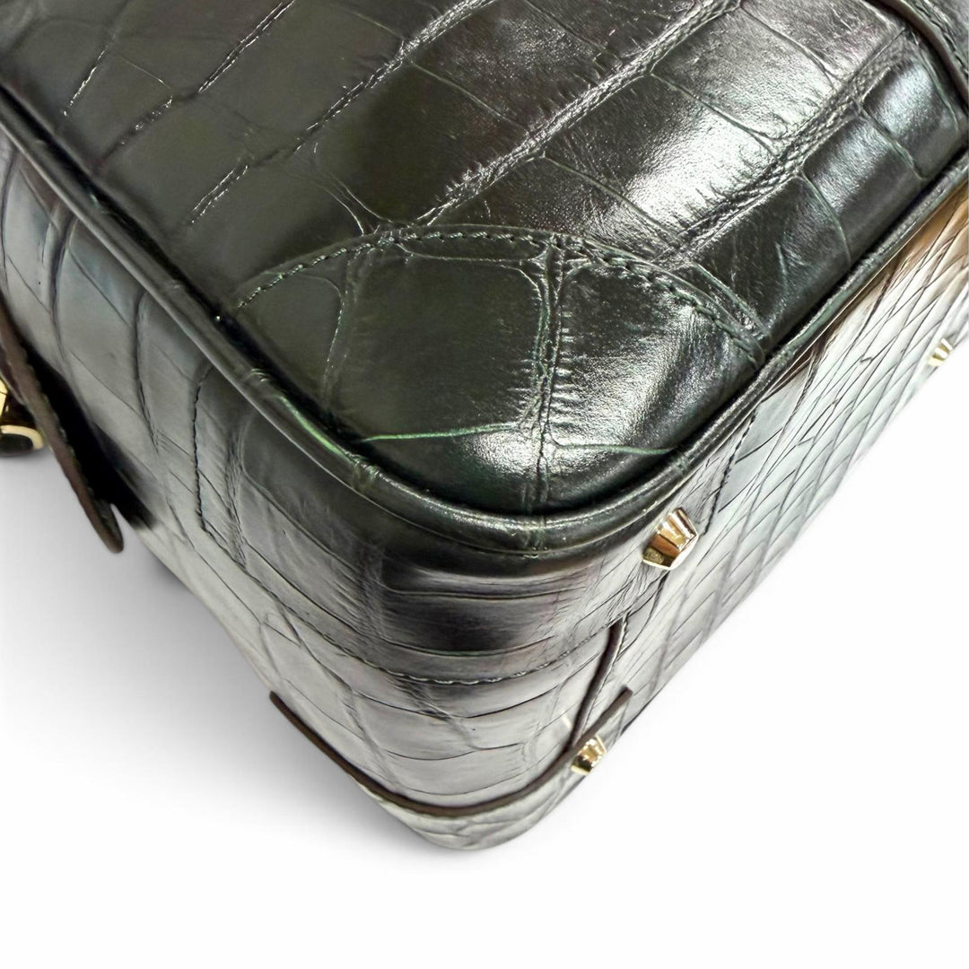 Excellent Anya Hindmarch Crocodile Embossed 2-Way Leather Boston Bag 2111045