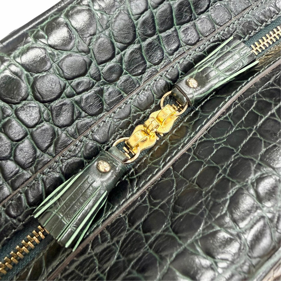 Excellent Anya Hindmarch Crocodile Embossed 2-Way Leather Boston Bag 2111045
