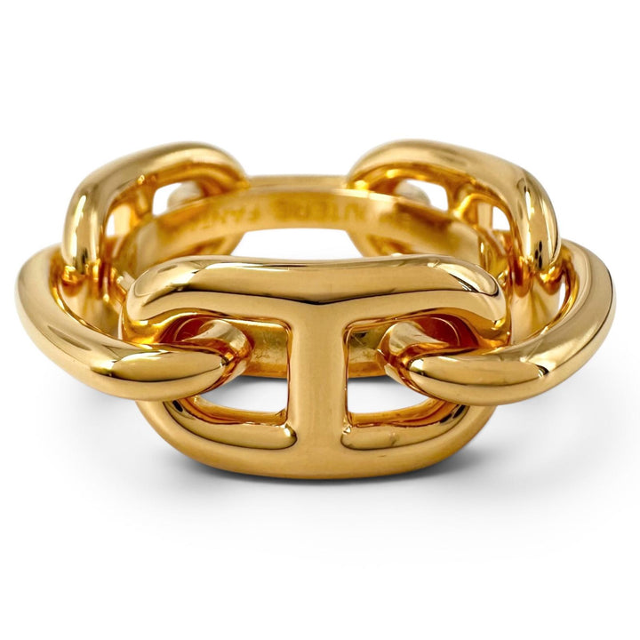 Excellent HERMES Scarf ring Regate ChÃ©ne Dunkel gold Gold Plated Women