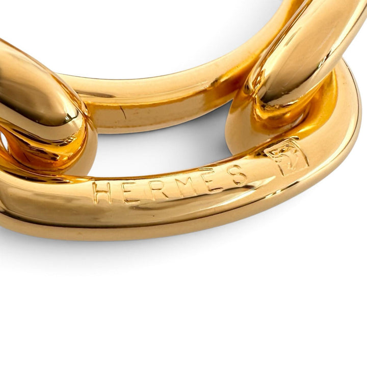 Excellent HERMES Scarf ring Regate ChÃ©ne Dunkel gold Gold Plated Women