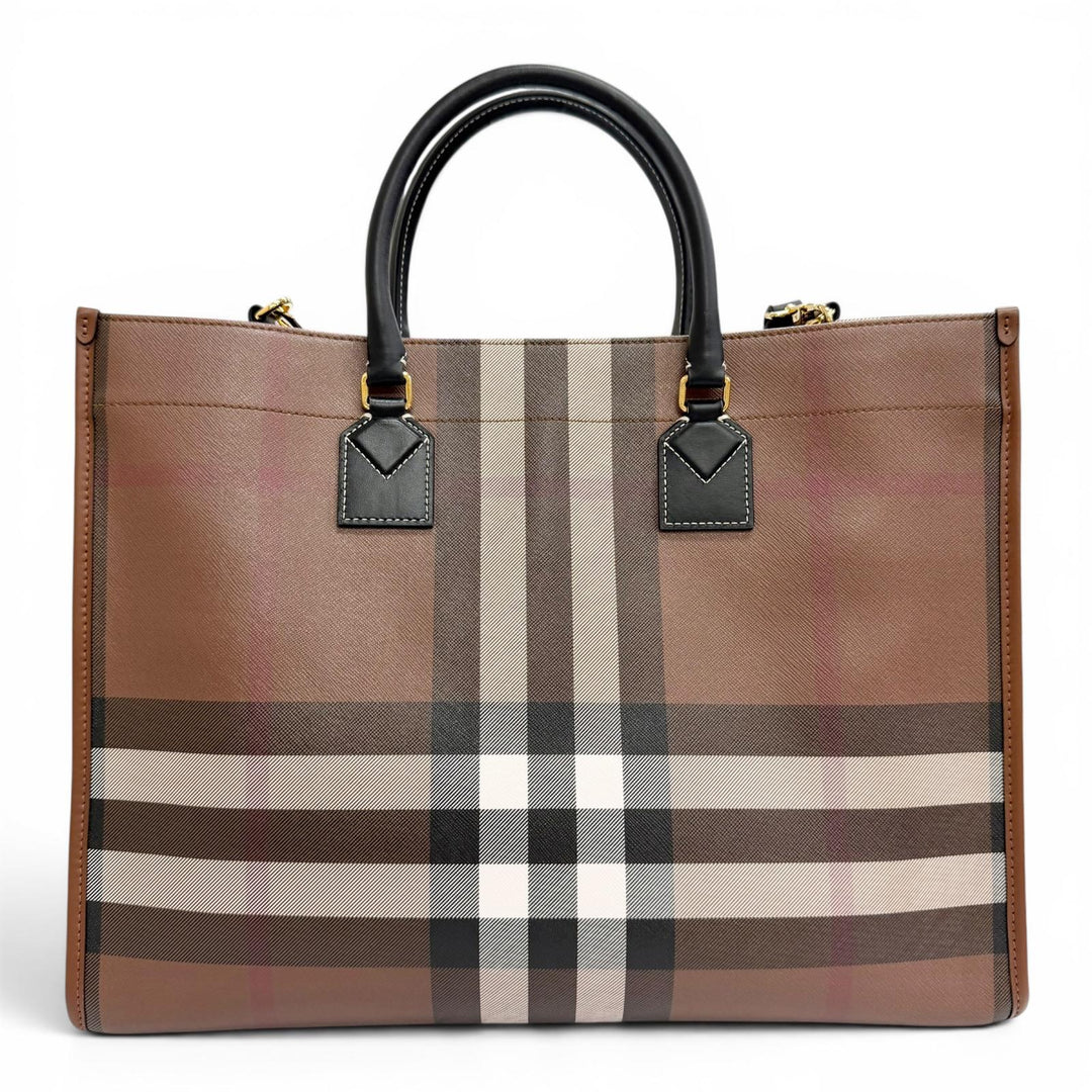 Excellent BURBERRY Medium FREYA TOTE Vintage Check Tote Bag/Shoulder Bag 8069660