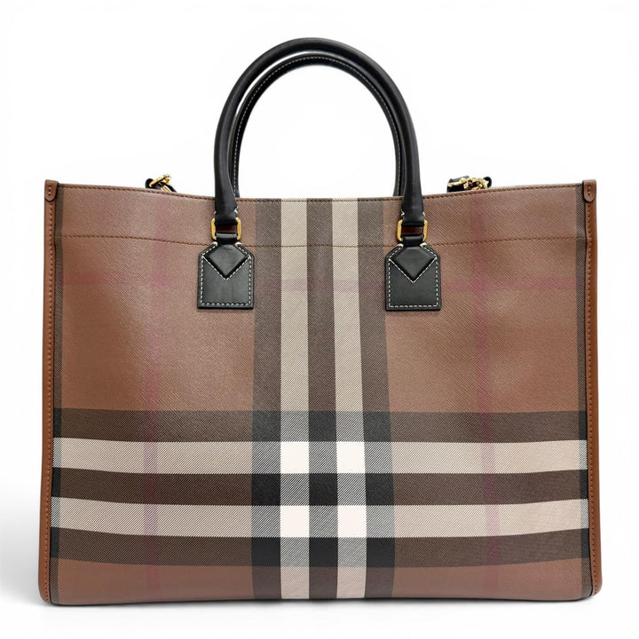Excellent BURBERRY Medium FREYA TOTE Vintage Check Tote Bag/Shoulder Bag 8069660
