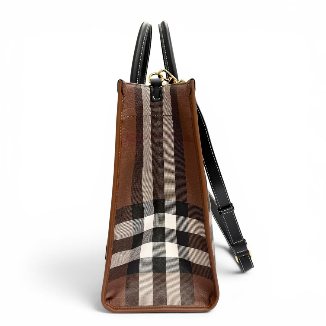 Excellent BURBERRY Medium FREYA TOTE Vintage Check Tote Bag/Shoulder Bag 8069660