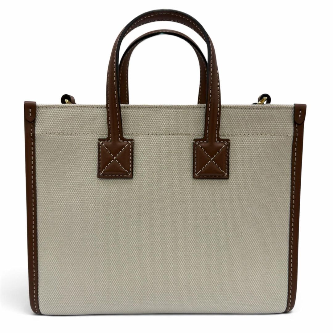Excellent BURBERRY Shoulder Bag Mini Freya 2way Tote Bag Ivory canvas Women