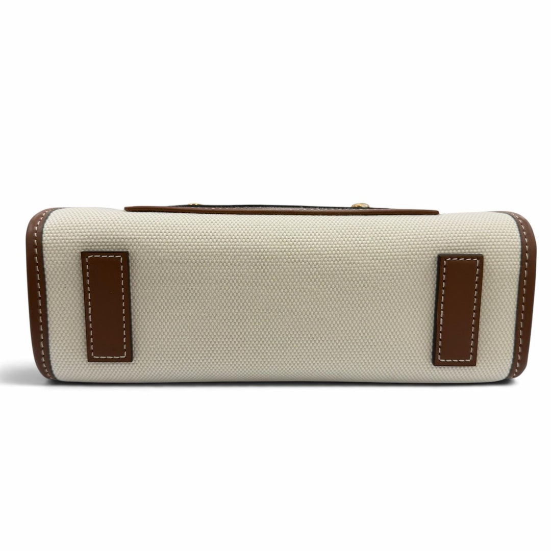 Excellent BURBERRY Shoulder Bag Mini Freya 2way Tote Bag Ivory canvas Women