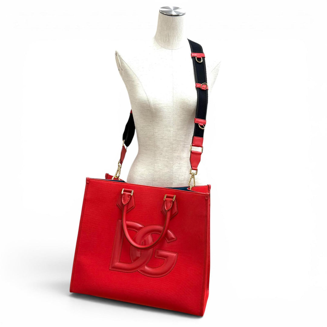 Excellent DOLCE&GABBANA Tote Bag Red canvas Women