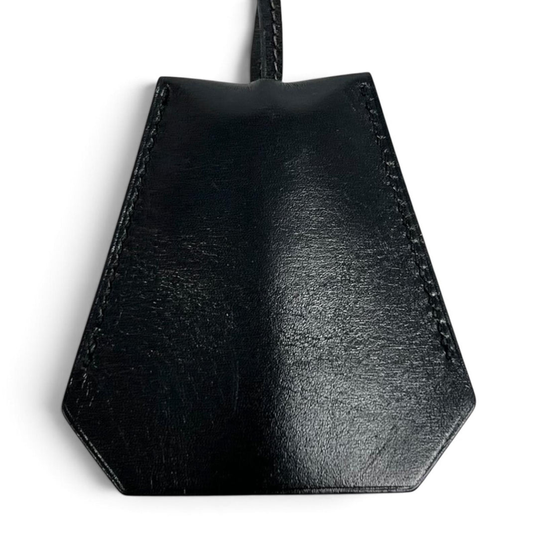 Excellent HERMES Necklace Clochette Keyring black leather mens