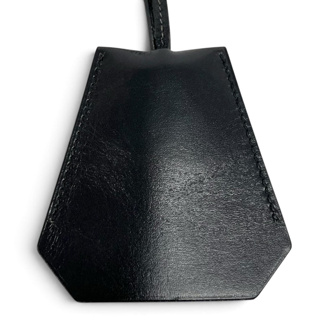 Excellent HERMES Necklace Clochette Keyring black leather mens