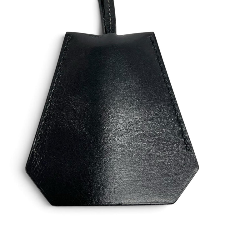 Excellent HERMES Necklace Clochette Keyring black leather mens