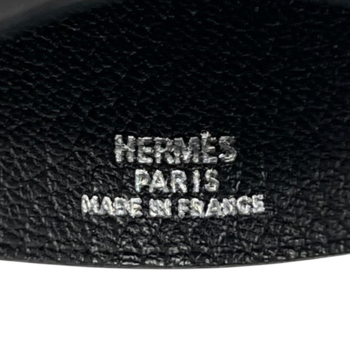 Excellent HERMES Necklace Clochette Keyring black leather mens