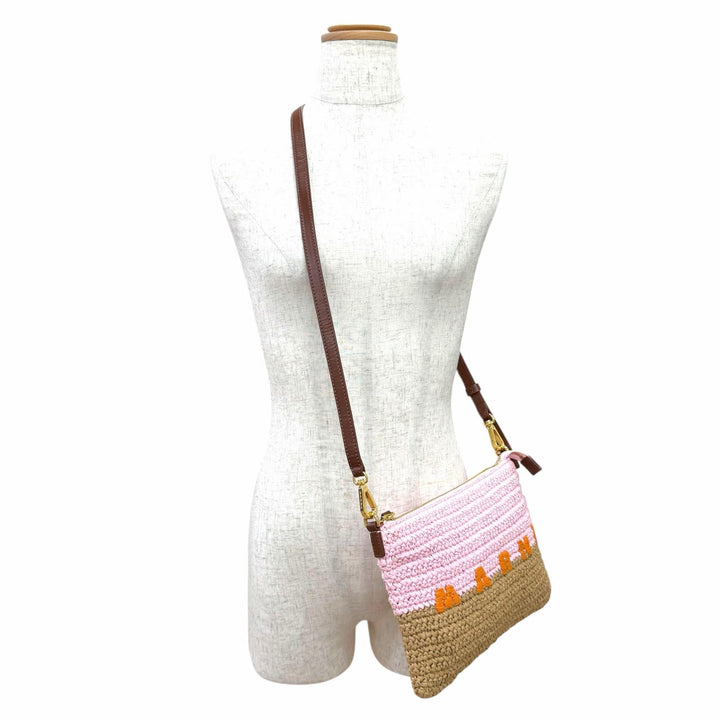 Excellent MARNI Shoulder Bag Seaside Raffia Bicolor Sacoche PHM00046U0 P9110