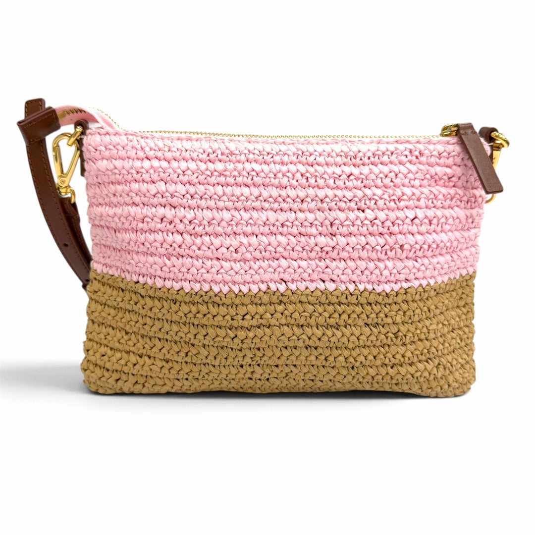 Excellent MARNI Shoulder Bag Seaside Raffia Bicolor Sacoche PHM00046U0 P9110