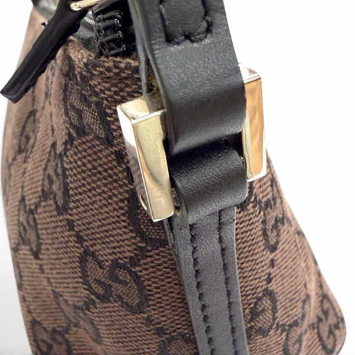 Excellent GUCCI Pouch With logo accessory pouch Dark brown GG canvas 039 1103
