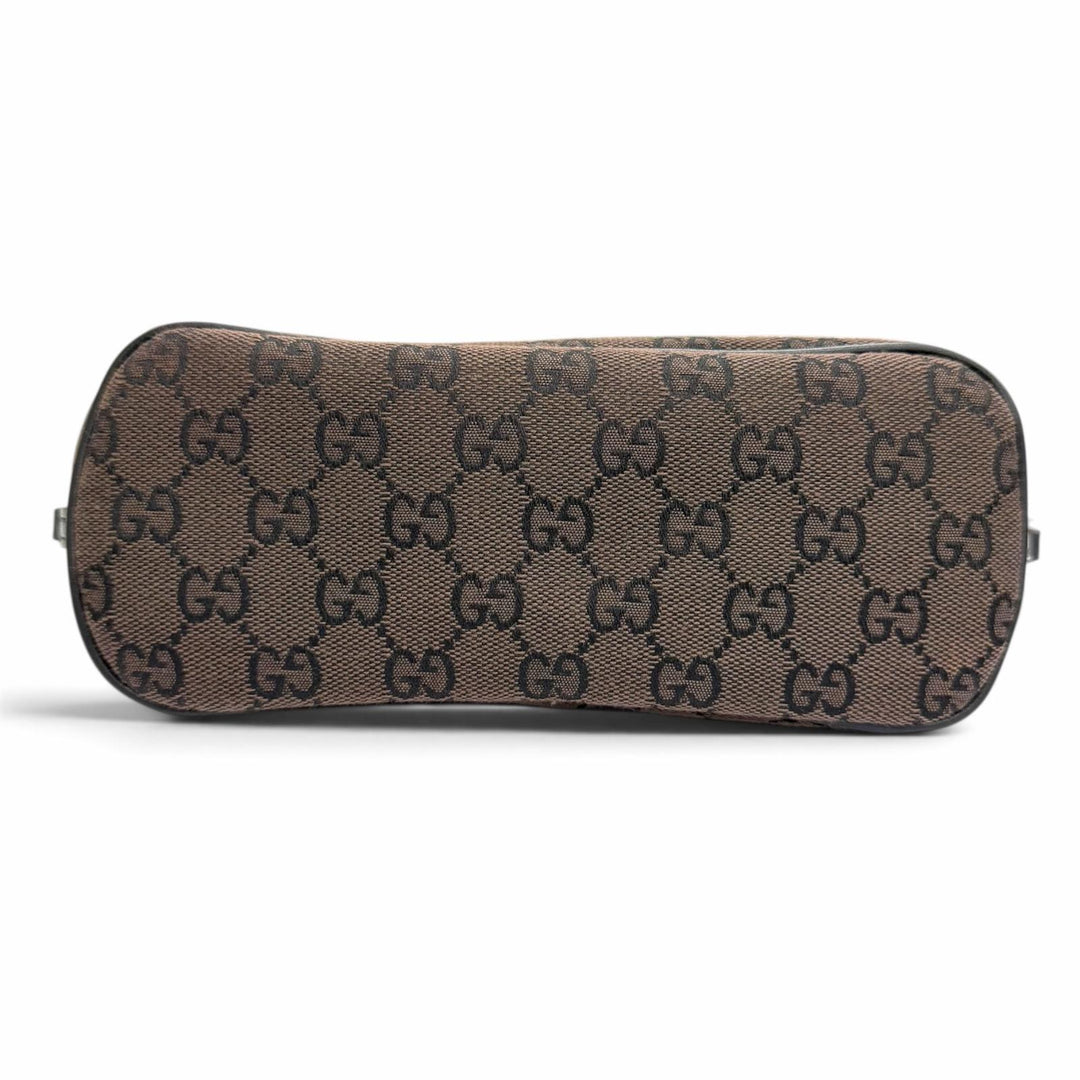 Excellent GUCCI Pouch With logo accessory pouch Dark brown GG canvas 039 1103