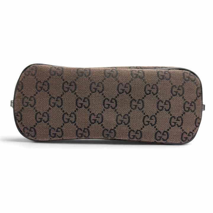 Excellent GUCCI Pouch With logo accessory pouch Dark brown GG canvas 039 1103