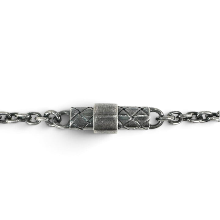 Great BOTTEGAVENETA Necklace Smoked finish, long circle Silver SV925 Women