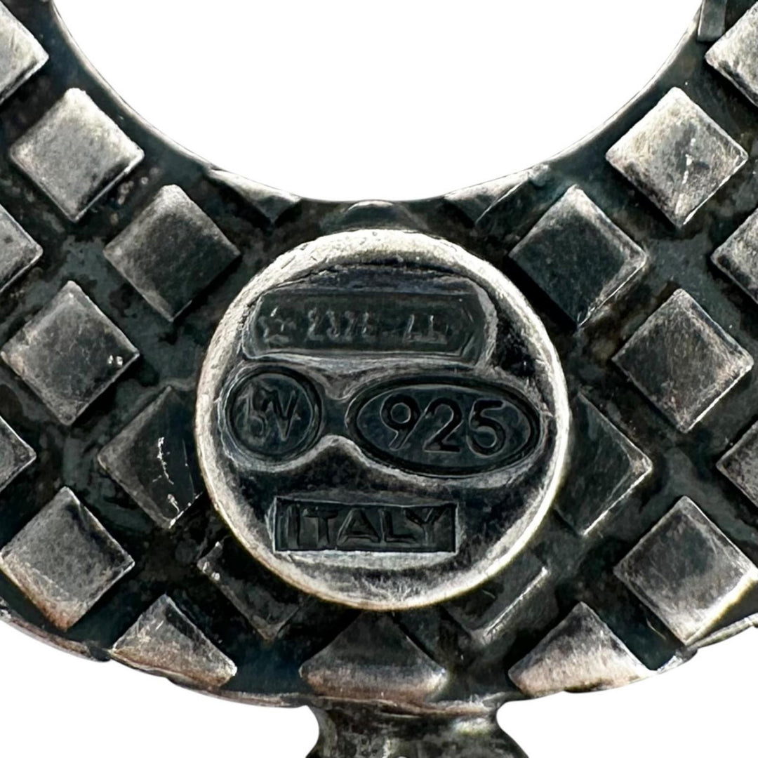 Great BOTTEGAVENETA Necklace Smoked finish, long circle Silver SV925 Women