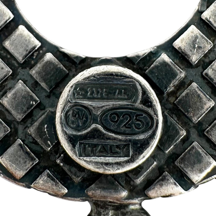 Great BOTTEGAVENETA Necklace Smoked finish, long circle Silver SV925 Women