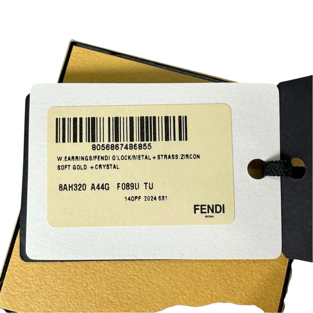 Pristine FENDI Pierce Aurochs Earrings Oval shape, for both ears gold 8AH320