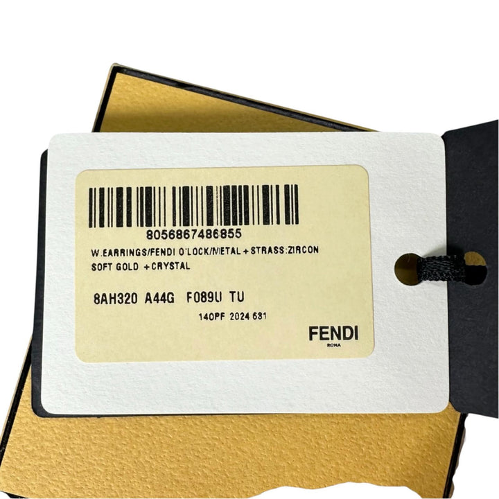 Pristine FENDI Pierce Aurochs Earrings Oval shape, for both ears gold 8AH320