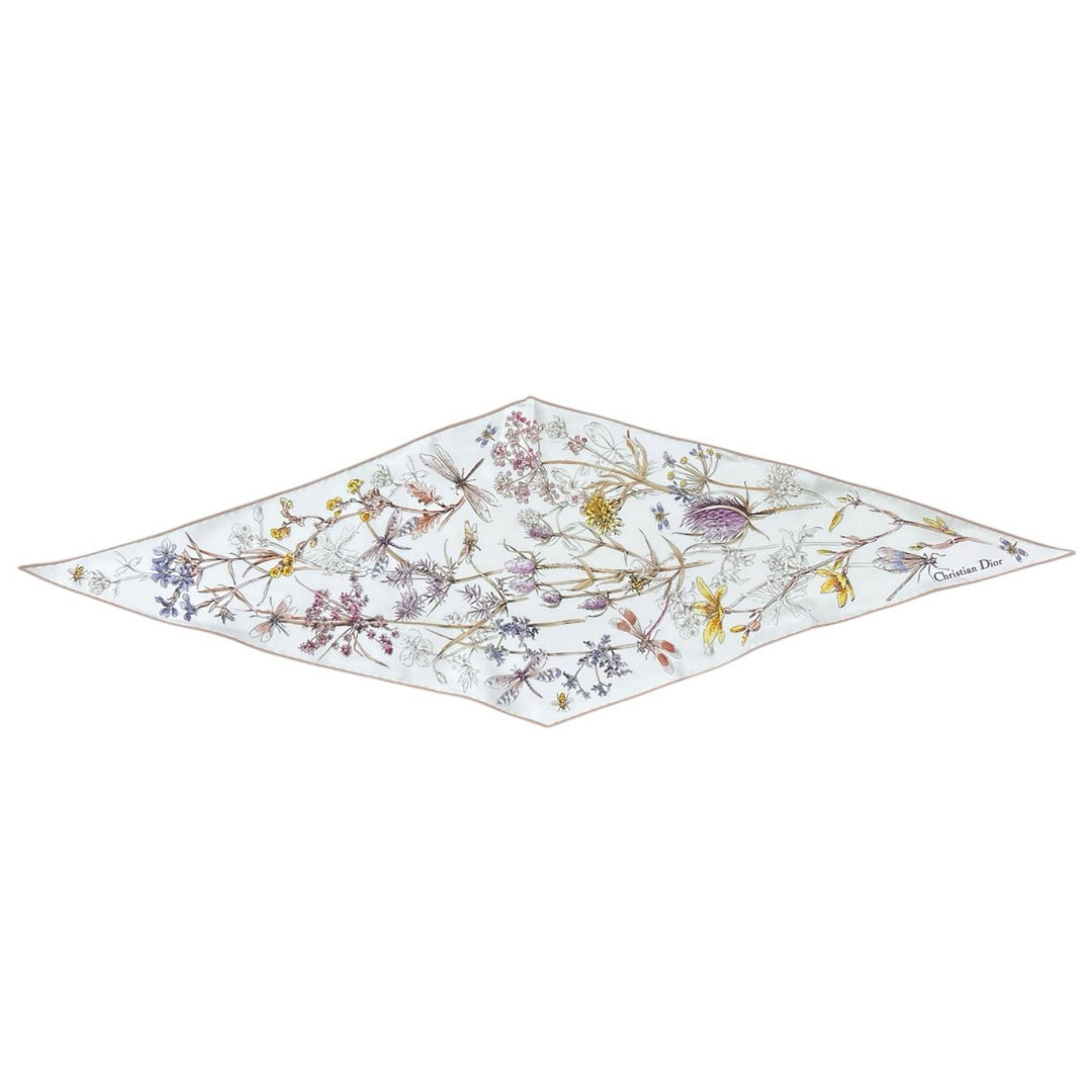 Excellent Christian Dior scarf Floral pattern silk Women 44HER101I607