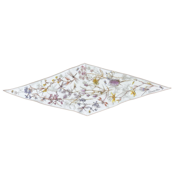 Excellent Christian Dior scarf Floral pattern silk Women 44HER101I607