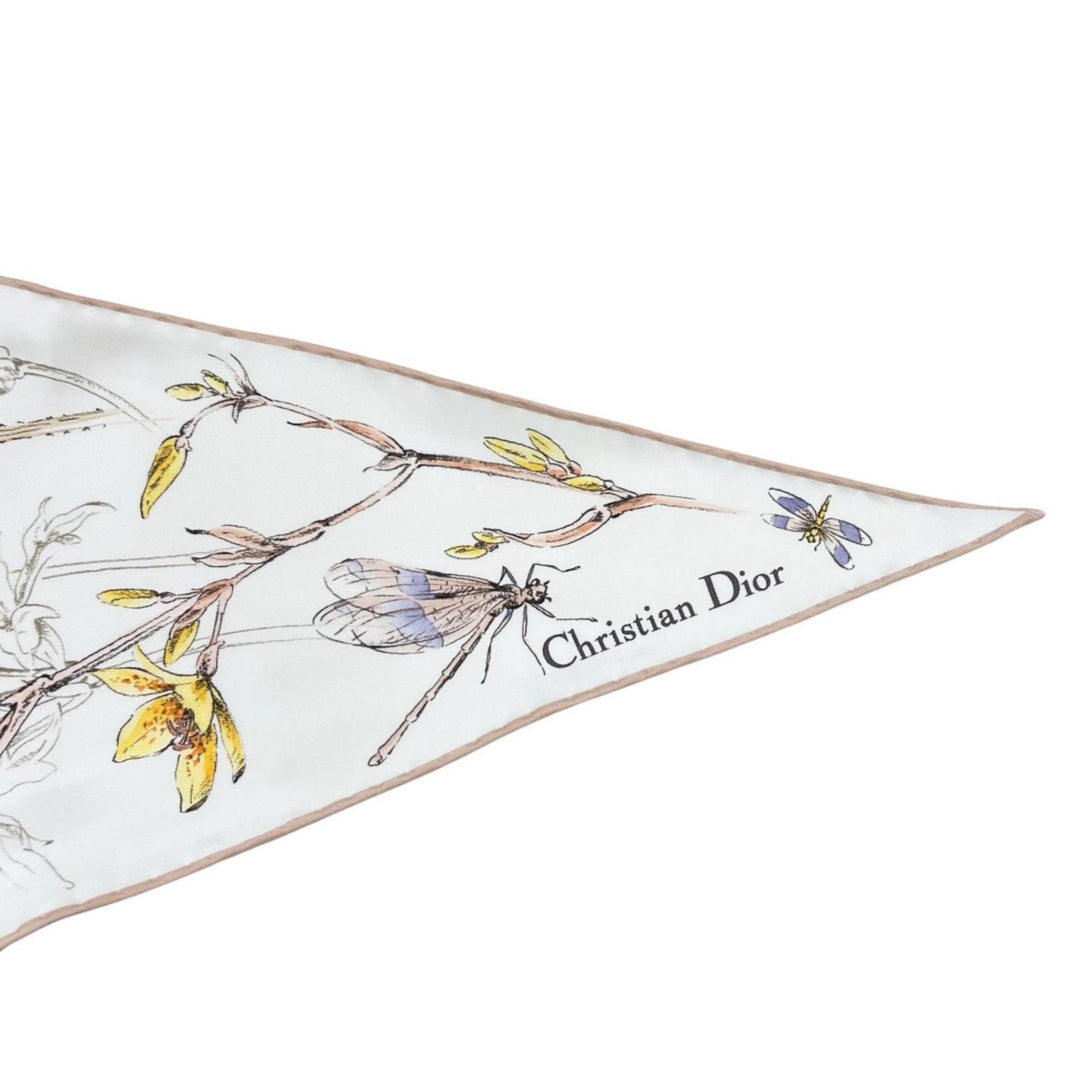 Excellent Christian Dior scarf Floral pattern silk Women 44HER101I607