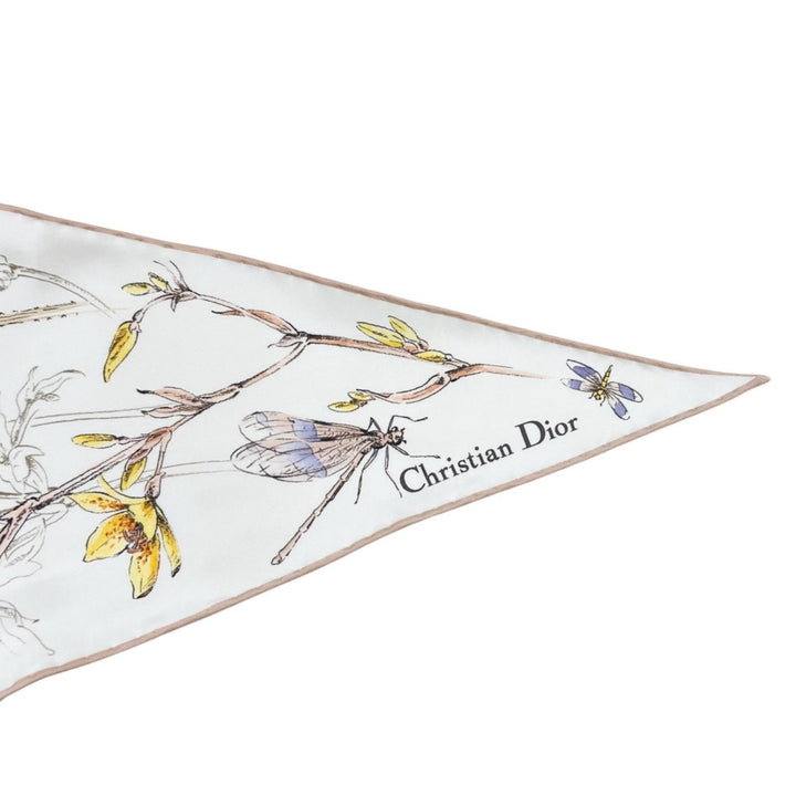 Excellent Christian Dior scarf Floral pattern silk Women 44HER101I607
