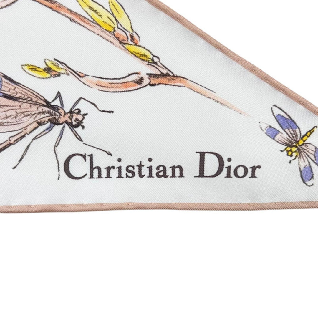 Excellent Christian Dior scarf Floral pattern silk Women 44HER101I607