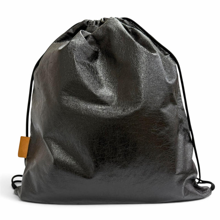 Great MM6 Maison Margiela Ring leather drawstring backpack black S54WA0013