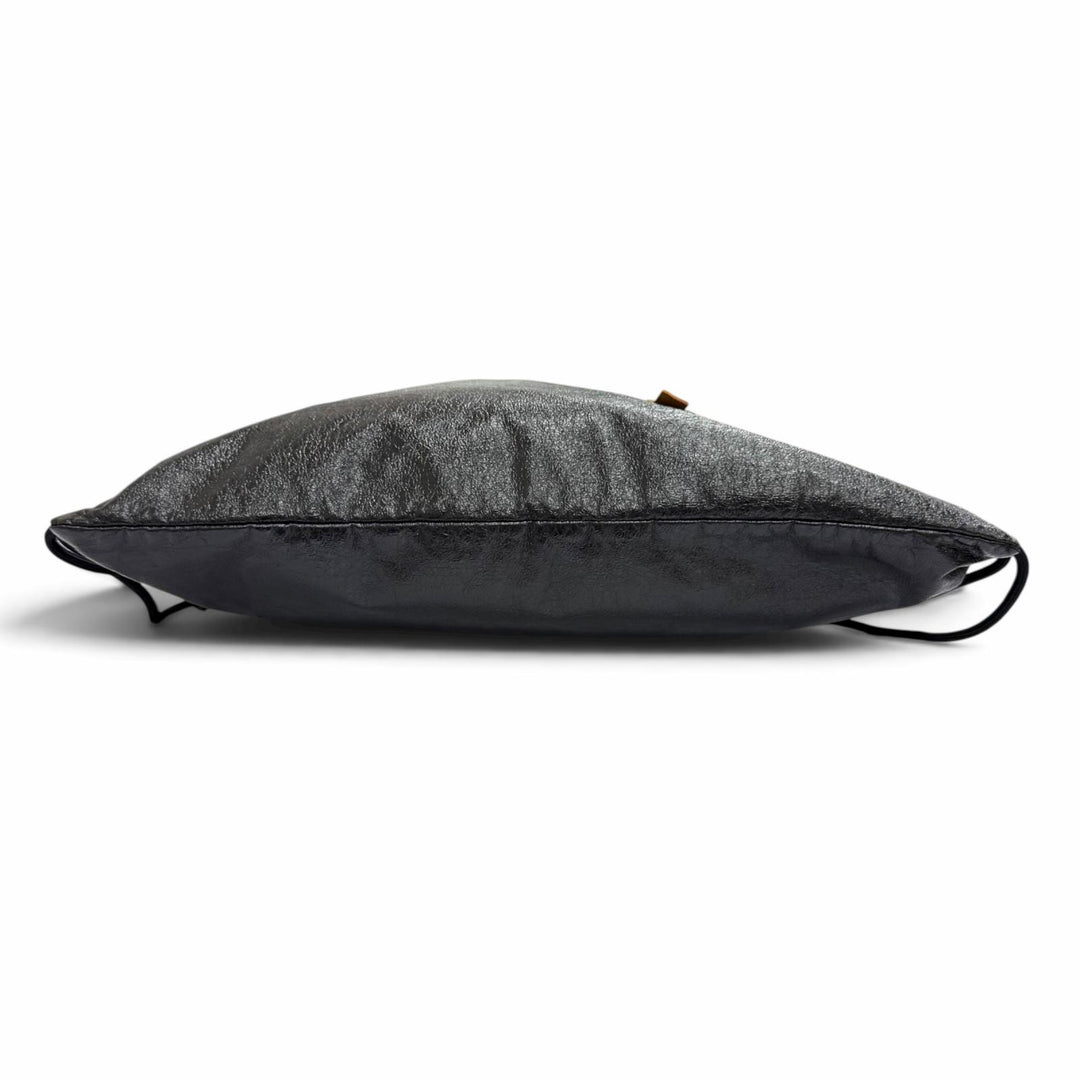 Great MM6 Maison Margiela Ring leather drawstring backpack black S54WA0013