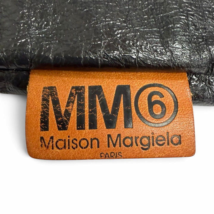 Great MM6 Maison Margiela Ring leather drawstring backpack black S54WA0013