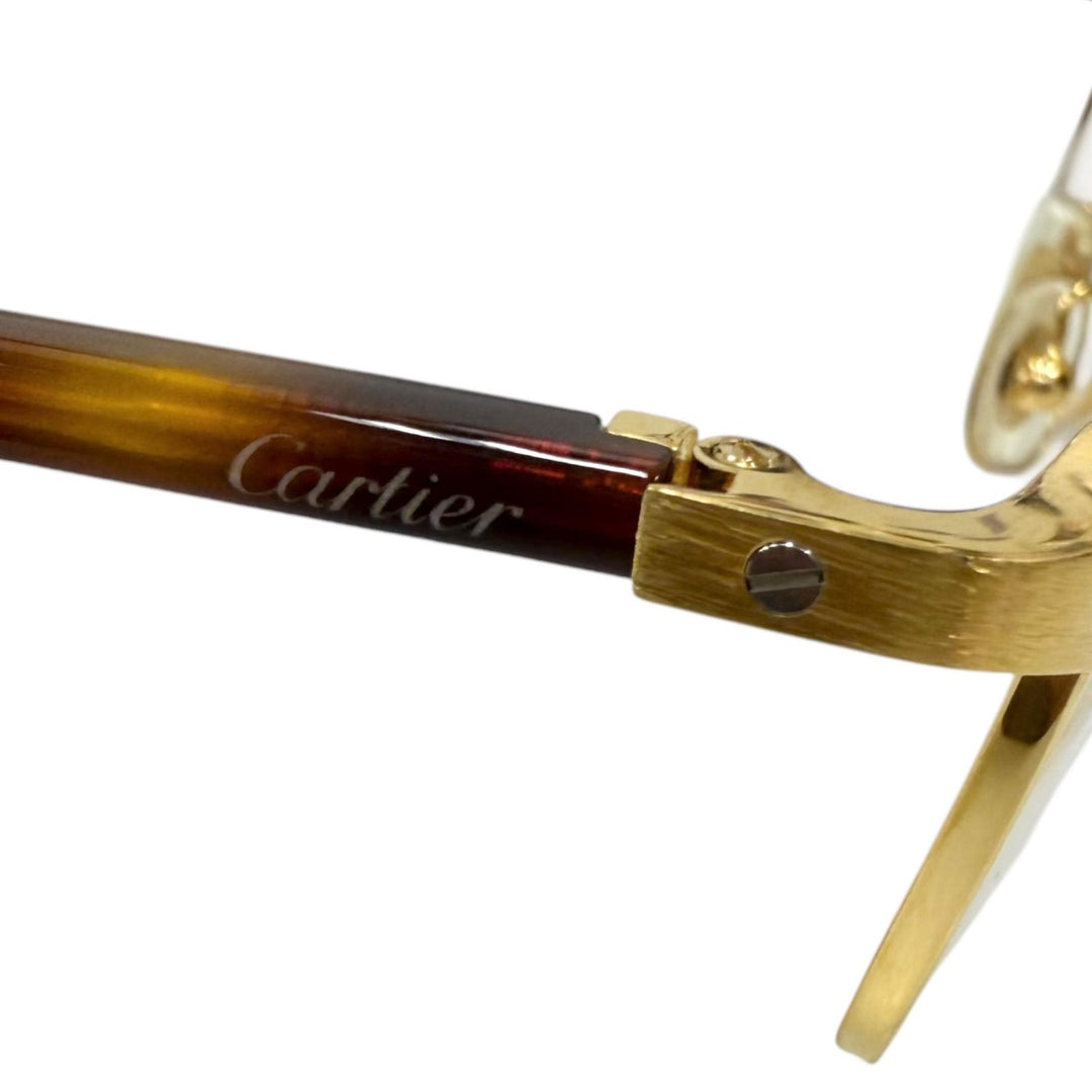 Great Cartier Glasses Tortoiseshell Pattern Santos de Cartier Square gold