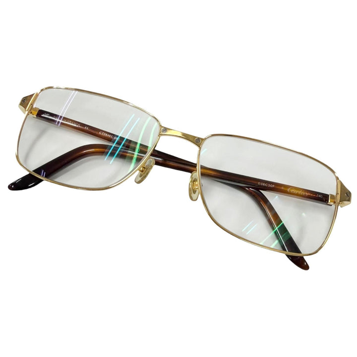 Great Cartier Glasses Tortoiseshell Pattern Santos de Cartier Square gold
